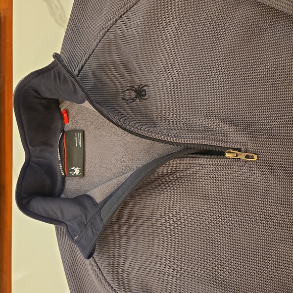 Spyder Soft Shell 1/4 Zip Fleece Pullover Sweater Jacket Mens Size XL Black Gray - Picture 6 of 14